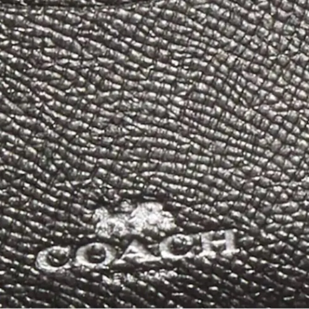 Coach silver gunmetal mini Id case